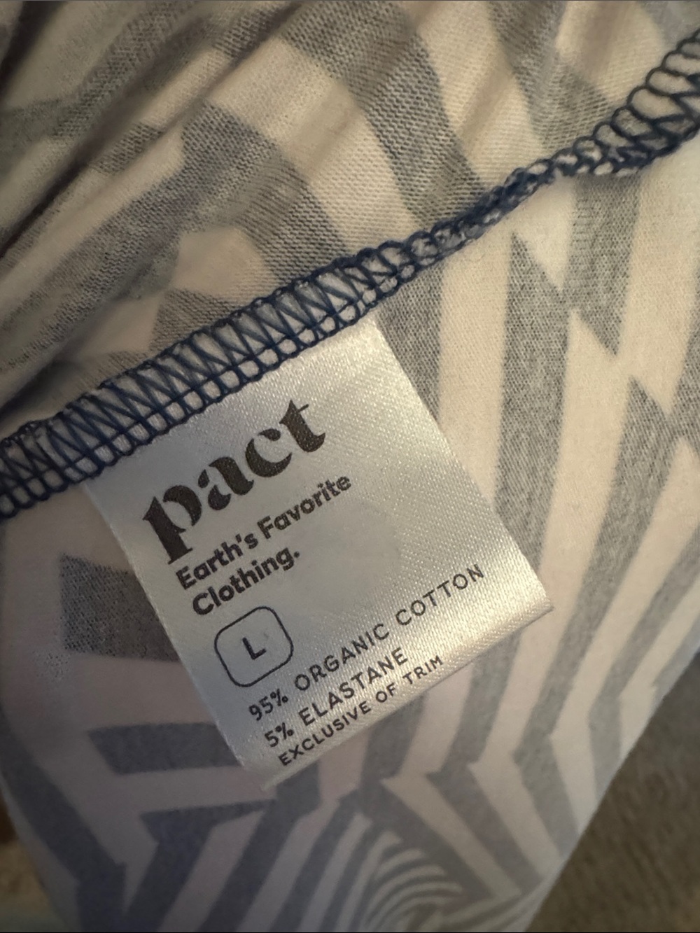 Pact Organic Cotton Fit & Flare Midi Dress Cool Mixed Stripe L Shelf Bra Pockets - Picture 6 of 8